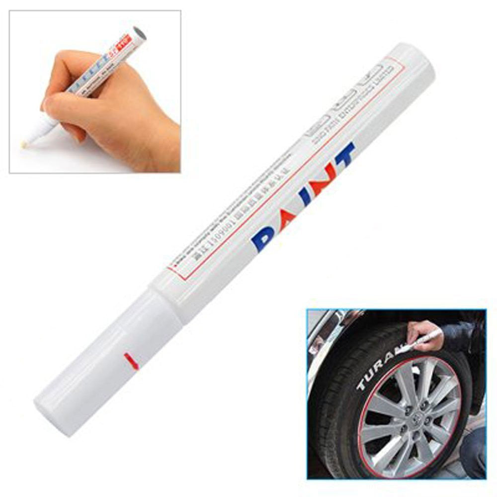 Car Tyre Tire Metal Paint Pen Marker - White - Awesome Imports - 1