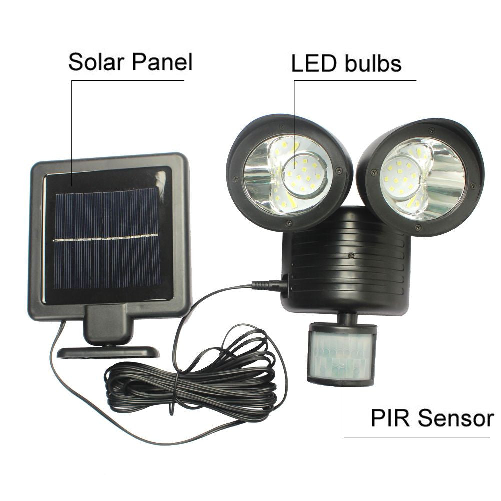 22 LED Solar Powered PIR Motion Sensor Security Light