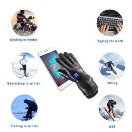 Motolab PU Leather Electric Heated Gloves 4000 mAh