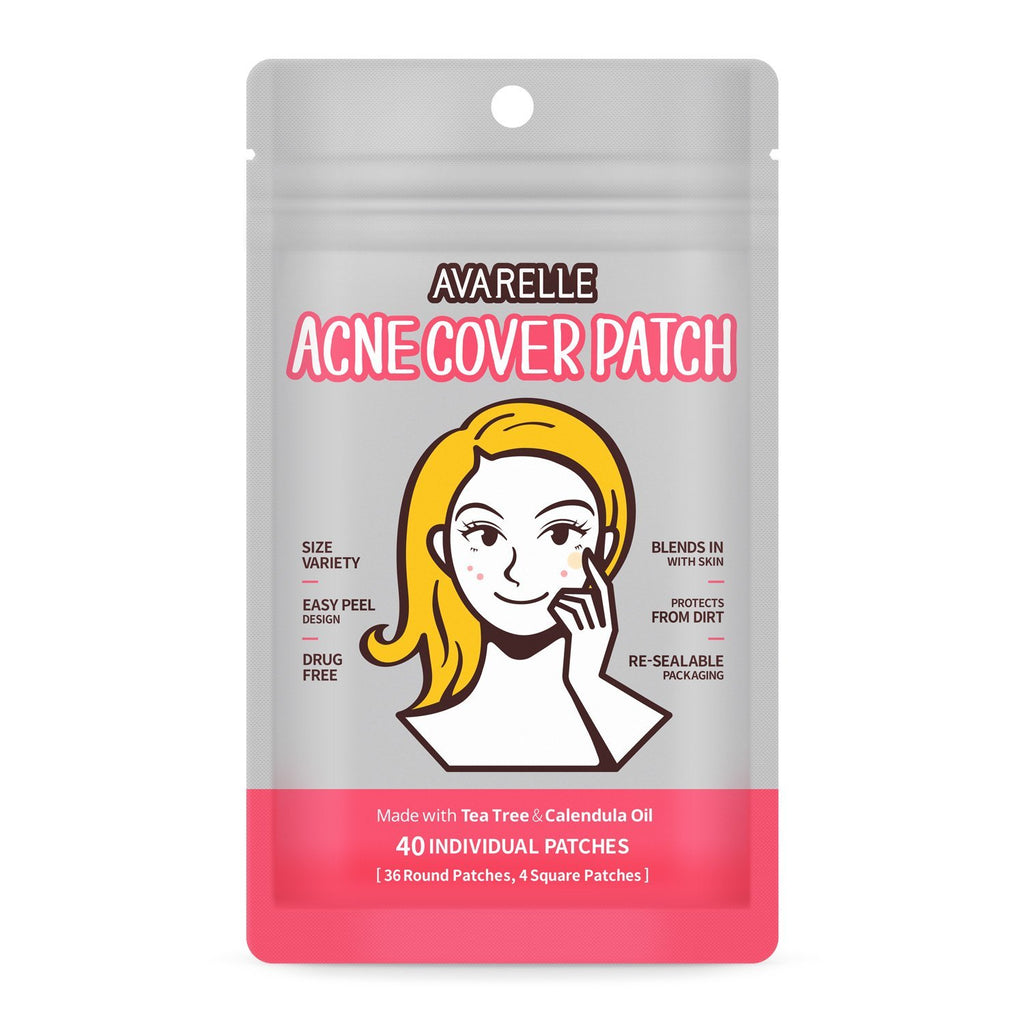 Avarelle Acne Cover Spot Patch Hydrocolloid, Tea Tree & Calendula Oil (VARIETY PACK / 40 PATCHES)