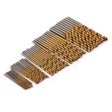 Load image into Gallery viewer, 50Pcs 1/1.5/2/2.5/3mm Titanium Coated HSS Drill Bit Set