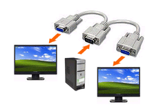 Load image into Gallery viewer, VGA Splitter Y Cable for Dual VGA Displays