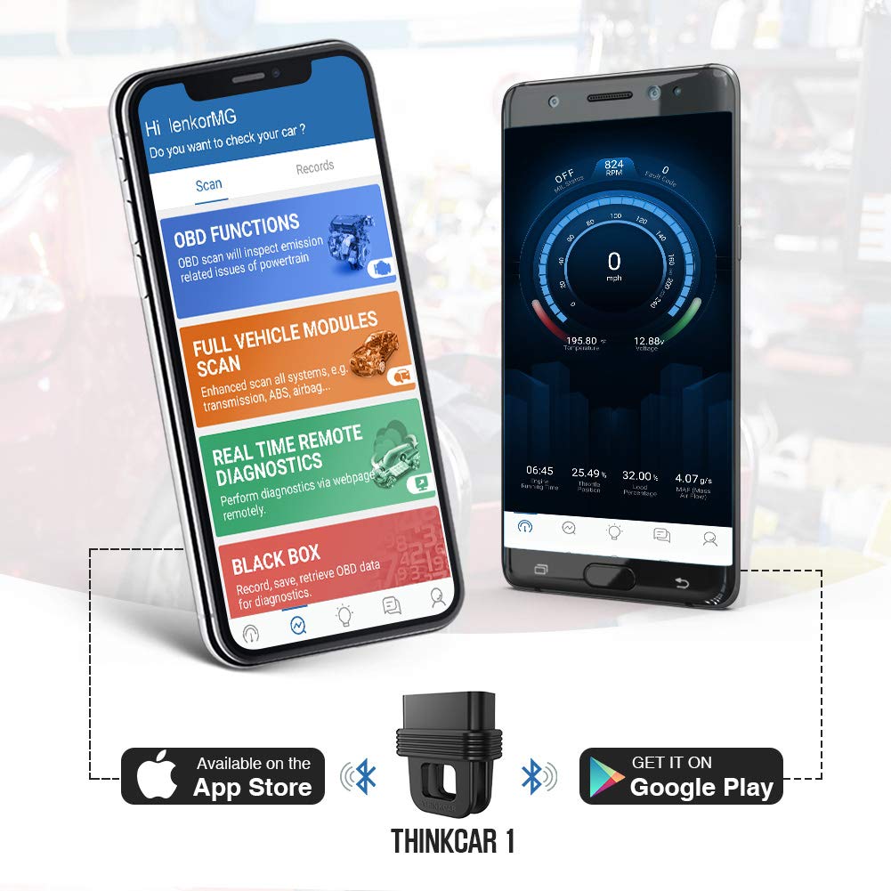 Thinkcar 1 Bluetooth OBD2 Scanner Full-Systems Diagnoses for iOS & Android