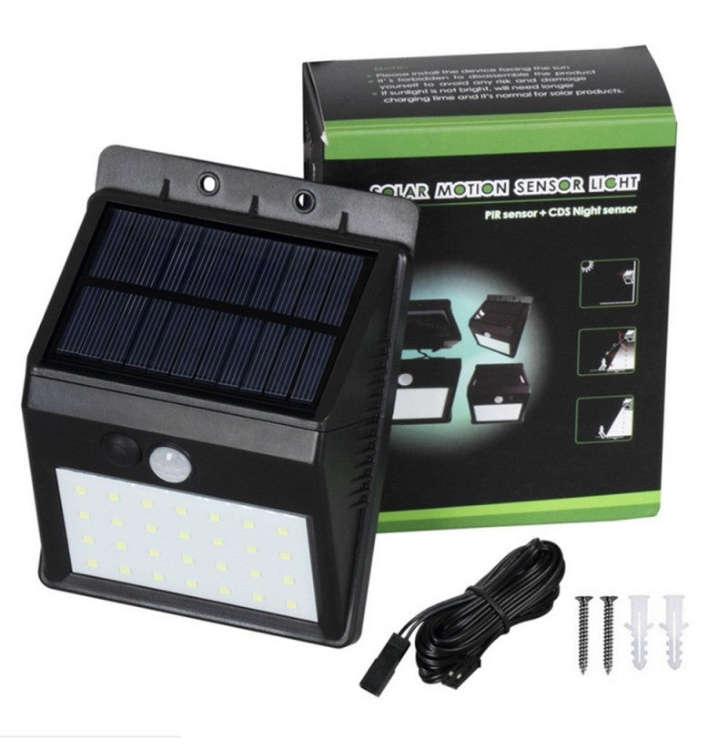 Mihuis 28 LED Detachable Solar Motion Sensor Security Outdoor Wall Floodlight