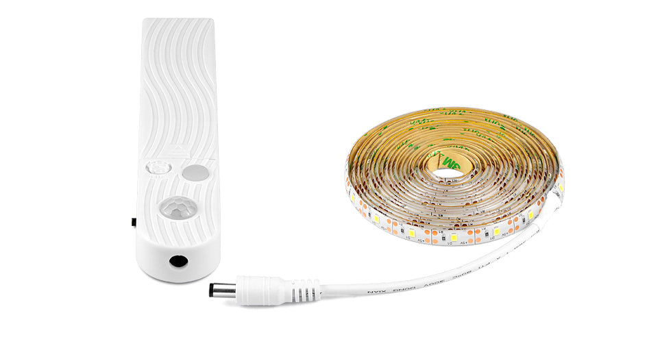 Mihuis LED White Battery Powered Strip Lights with motion detection