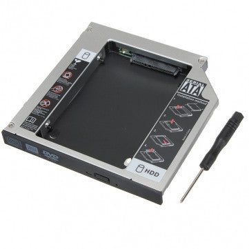 Aluminum Universal SATA 2nd HDD Caddy 12.7 mm 2.5" Case Hard Drive Enclosure - Awesome Imports