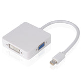 Male Mini Displayport (Thunderbolt) to DVI-D, HDMI or Displayport Female Adapter (Used by most Apple)