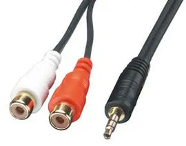 3.5mm Male to 2 x RCA Female AV Adapter Cable Awesome Imports