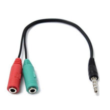 Load image into Gallery viewer, Techme 3.5mm Male to 2 x Female 3.5mm Mic + Earphones Adapter Cable