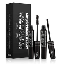 Load image into Gallery viewer, 3D Fiber Lash Mascara by Simply Naked Beauty. Waterproof, lengthening voluminous, on lashes all day. Best and highest rated 3D and 4D gel and fiber formula. Non toxic, hypoallergenic, Natural. Black Awesome Imports