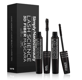 3D Fiber Lash Mascara by Simply Naked Beauty. Waterproof, lengthening voluminous, on lashes all day. Best and highest rated 3D and 4D gel and fiber formula. Non toxic, hypoallergenic, Natural. Black Awesome Imports