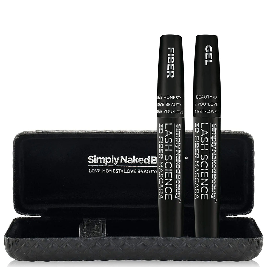 3D Fiber Lash Mascara by Simply Naked Beauty. Waterproof, lengthening voluminous, on lashes all day. Best and highest rated 3D and 4D gel and fiber formula. Non toxic, hypoallergenic, Natural. Black Awesome Imports