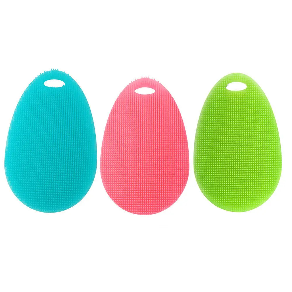 3Pcs Silicone Dish Washing Sponge Scrubber Kitchen Cleaning antibacterial Tool Awesome Imports