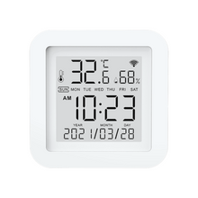 Load image into Gallery viewer, Tuya WIFI Temperature Humidity Smart Sensor Clock Digital Display Remote Control Thermometer Support Alexa Google Assistant