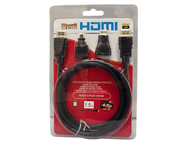 3 in 1 HDMI Full HD Cable with Mini & Micro Adaptors