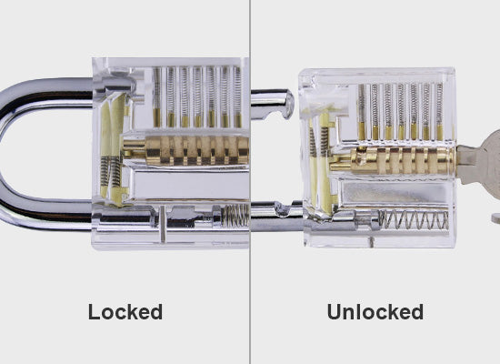 Mihuis Lock Pick Tool Set with Transparent Practice Padlock