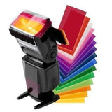12 Color Fliter Flash Speedlite Sheets with Velcro Holder