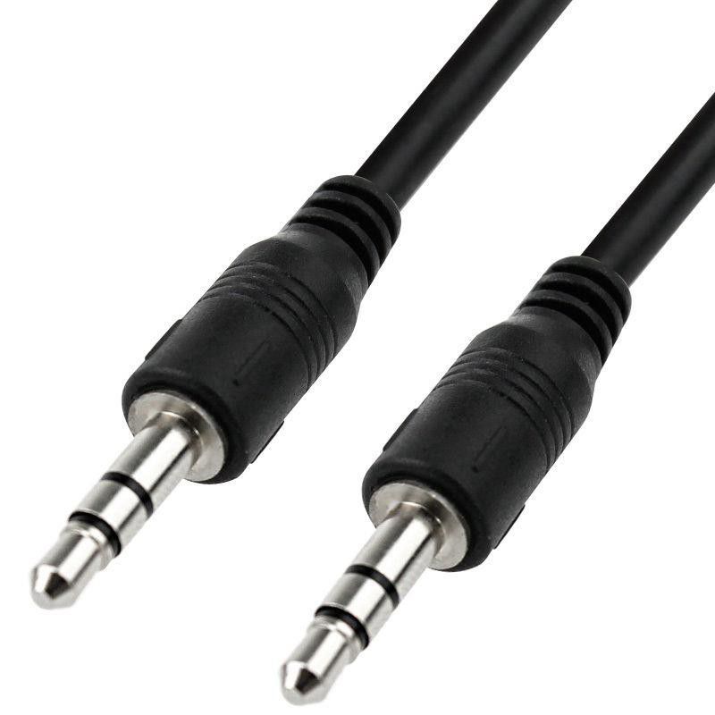 A3.5mm AUX Braided Male to Male Stereo Audio Cable Cord for PC/iPod/CR/iPhone - Black