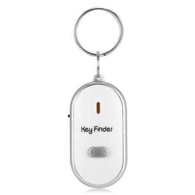 Whistle Key Finder Key Tracker Anti-lost with LED Light - White