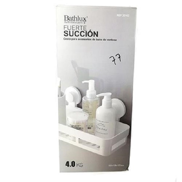 Bathlux Suction Cup Shower Bathroom Storage Unit Soap Holder
