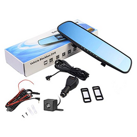Rearview Mirror Dual Channel DVR Camera Recorder Dash Cam