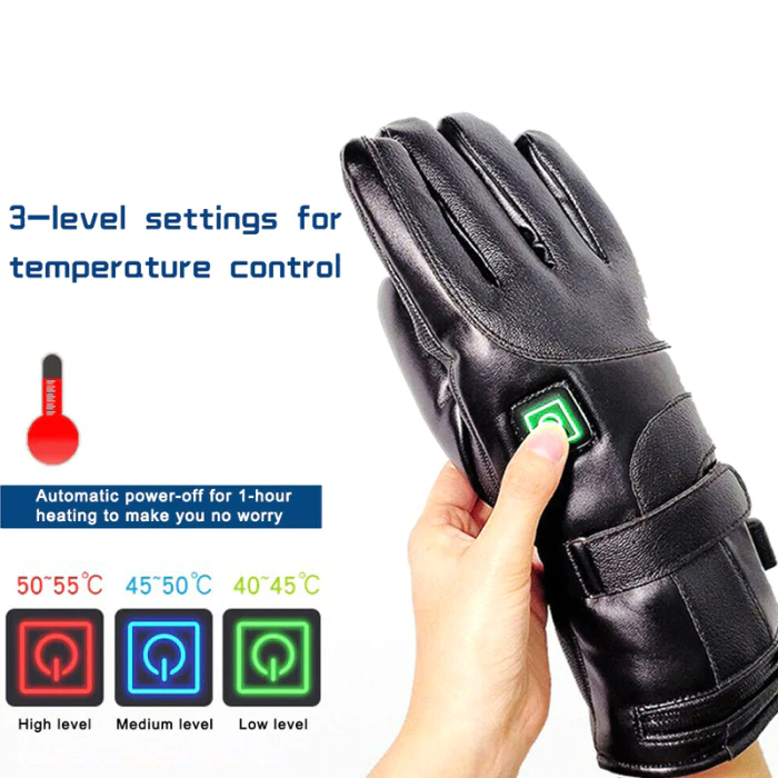 Motolab PU Leather Electric Heated Gloves 4000 mAh