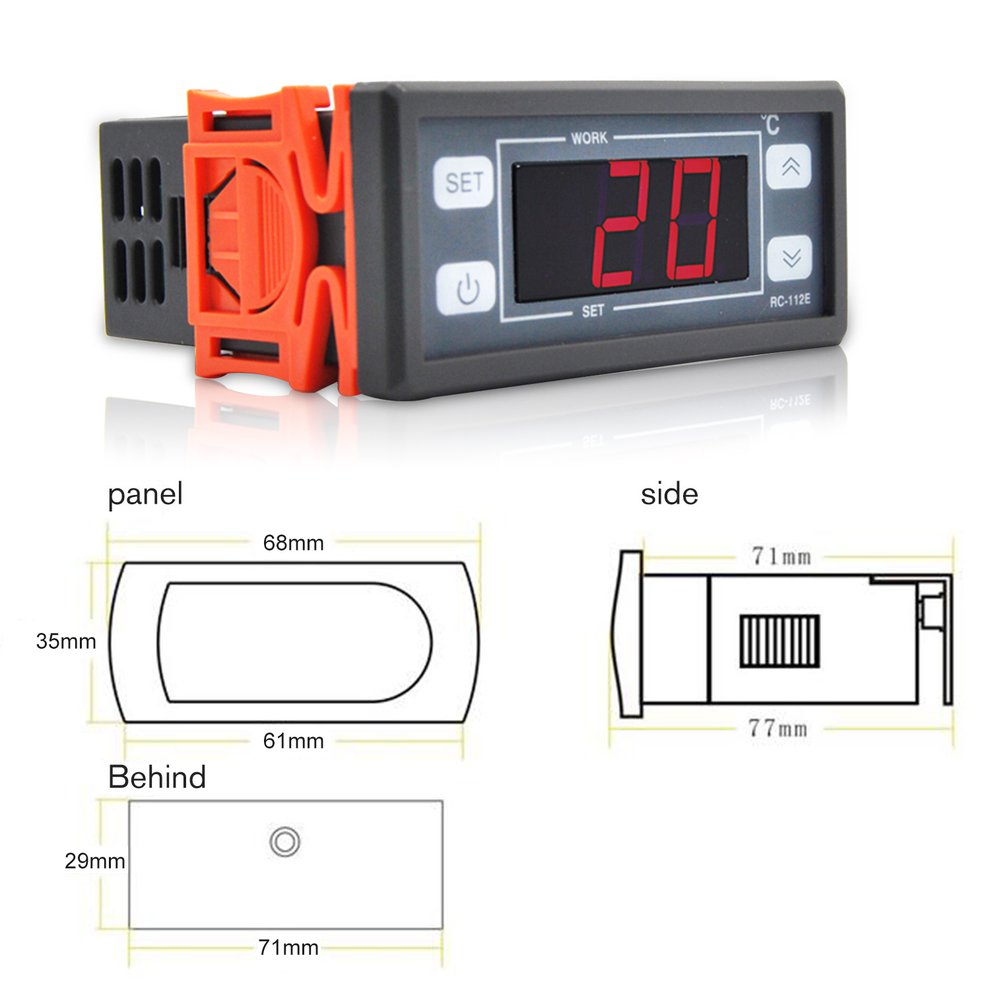 Ringder RC-112E Cool Heat ON/OFF Relay Switch Universal Digital Thermostat Temperature Controller