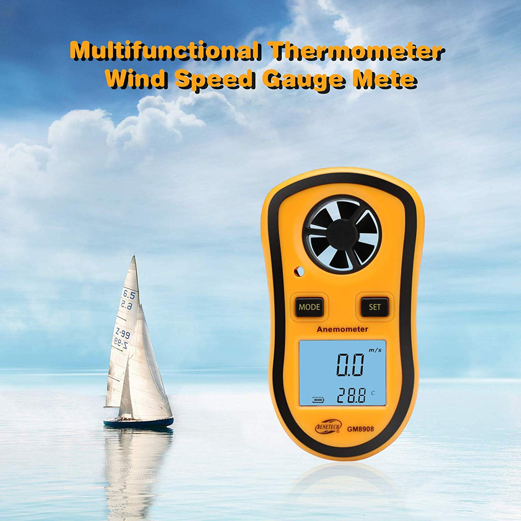 Benetech GM8908 Digital Anemometer Thermometer Wind-Speed Meter Handheld with LCD