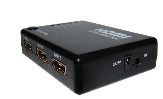 5-Port HDMI Switch with IR Remote Control