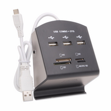 Load image into Gallery viewer, 3-Port OTG USB 2.0 Hub and Card Reader