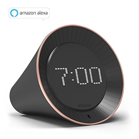 VOBOT Smart Alarm Clock with Amazon Alexa - Black