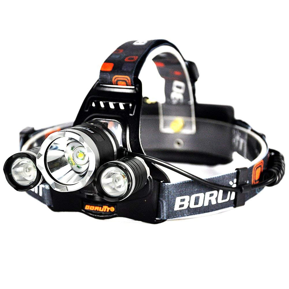 Boruit Rechargeable LED Headlamp with T6 5000 Lumens RJ-3000 Head Lamp