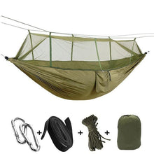 Load image into Gallery viewer, Portable Hammock with Mosquito Net - Army Green