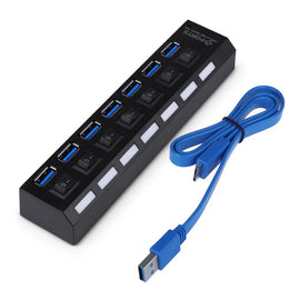7 Ports High Speed USB Hub 5 Gbps USB 3.0 Hub On/Off Switch Hub USB Splitter For PC Laptop Computer Drop Shipping Awesome Imports