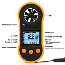 Load image into Gallery viewer, Handheld Pocket Anemometer Wind Speed Meter &amp; Gauge Wind Meter Detector
