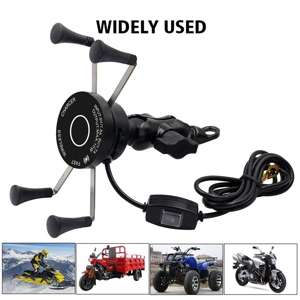 Motolab Motorcycle Phone Mount With Wireless Charging Waterproof Cellphone Holder