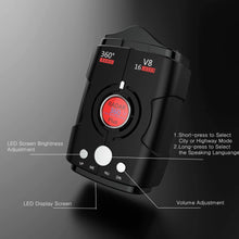 Load image into Gallery viewer, V8 360°degree Full-Band-Scanning Voice Radar Detector