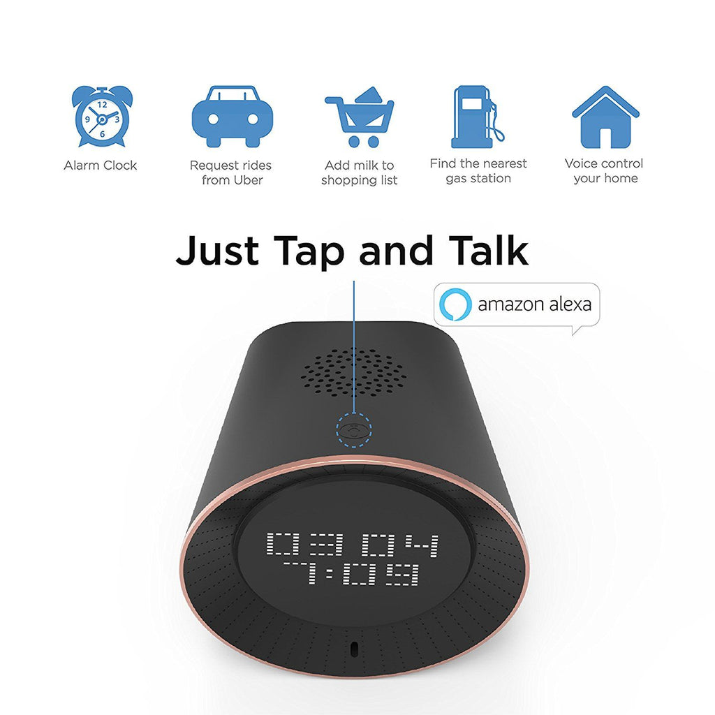 VOBOT Smart Alarm Clock with Amazon Alexa - Black