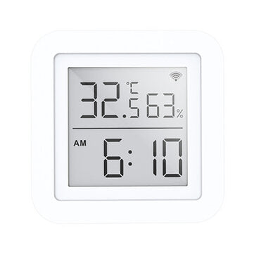 Tuya WIFI Temperature Humidity Smart Sensor Clock Digital Display Remote Control Thermometer Support Alexa Google Assistant