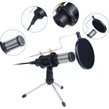Load image into Gallery viewer, Techme Professional USB Microphone with Stand &amp; Condenser