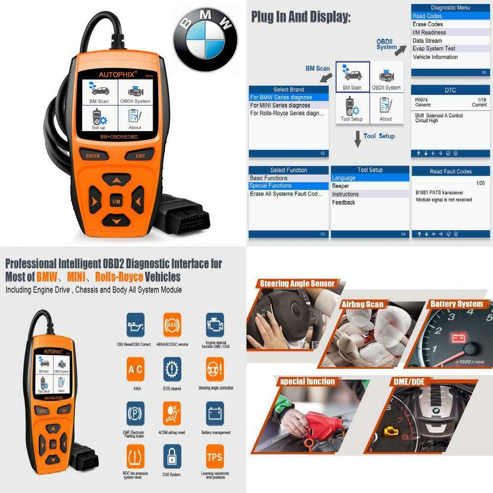 Autophix 7810 Car Diagnostic Scanner for BMW & OBD2 Systems - ABS, Airbags, A/T & other controls