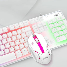 AOC KM100 Wired Mechanical Gaming Keyboard & 800DPI 6 Buttons Mouse Set Awesome Imports