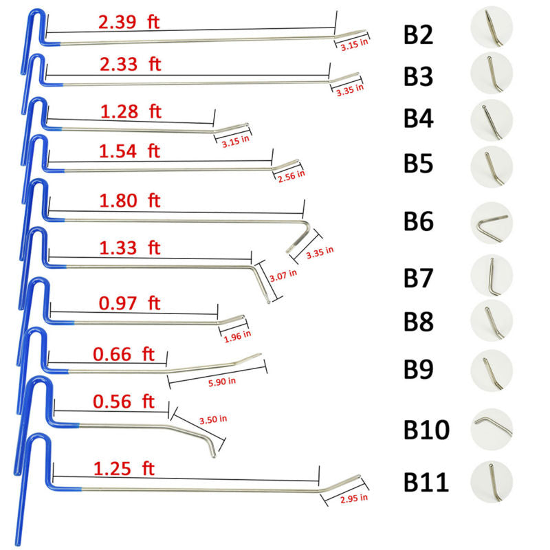 B2-B11 Dent Removal Rods