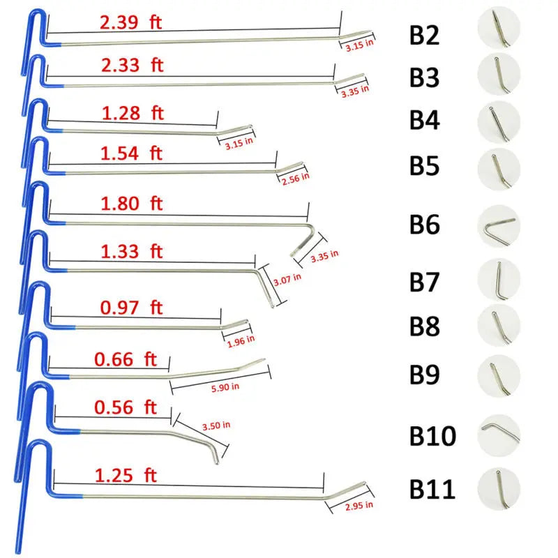 B2-B11 Dent Removal Rods Awesome Imports