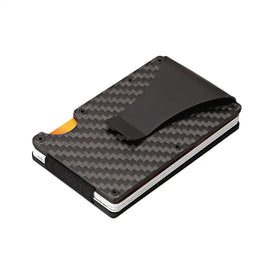Carbon Fiber Credit Card Holder Carbon Fiber Slim Minimalist Wallet Front Pocket Wallet Credit Business Card Holder With Money Clip For Men (Black) Awesome Imports