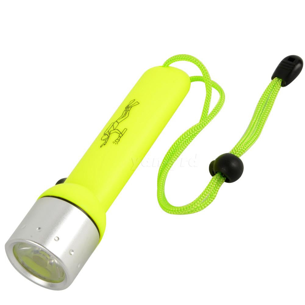 Yellow LED Diving Waterproof Flashlight Torch - Awesome Imports