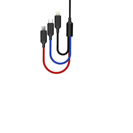 E-Strong QY-13  3 in 1 Nylon Braided USB Data Cable for iOS & Android Awesome Imports