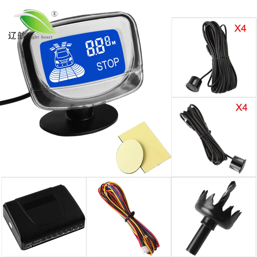 Front and Rear Parking Sensor System With LCD Awesome Imports