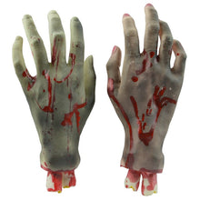 Load image into Gallery viewer, Latex Severed Bloody Zombie Halloween Hands Props