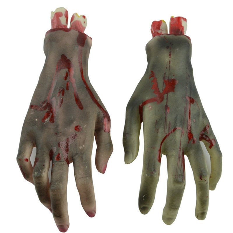 Latex Severed Bloody Zombie Halloween Hands Props